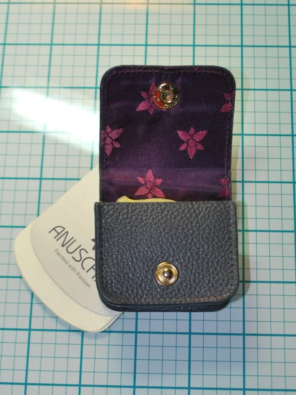 NWT Anuscka Snowman Hand Painted Leather Airpod Case